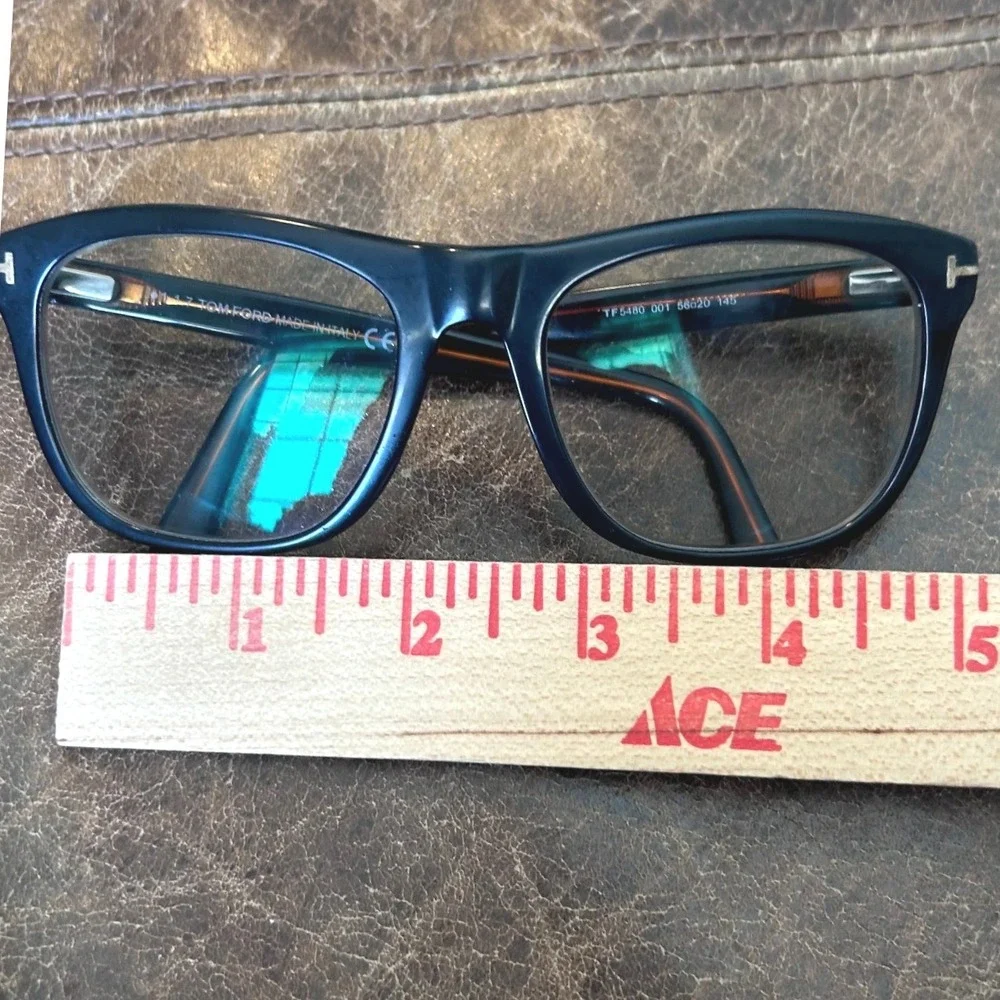 Tom Ford TF5480 001 Black Havana Square Eyeglasses Frames 56-20-145 Italy - Picture 14 of 14